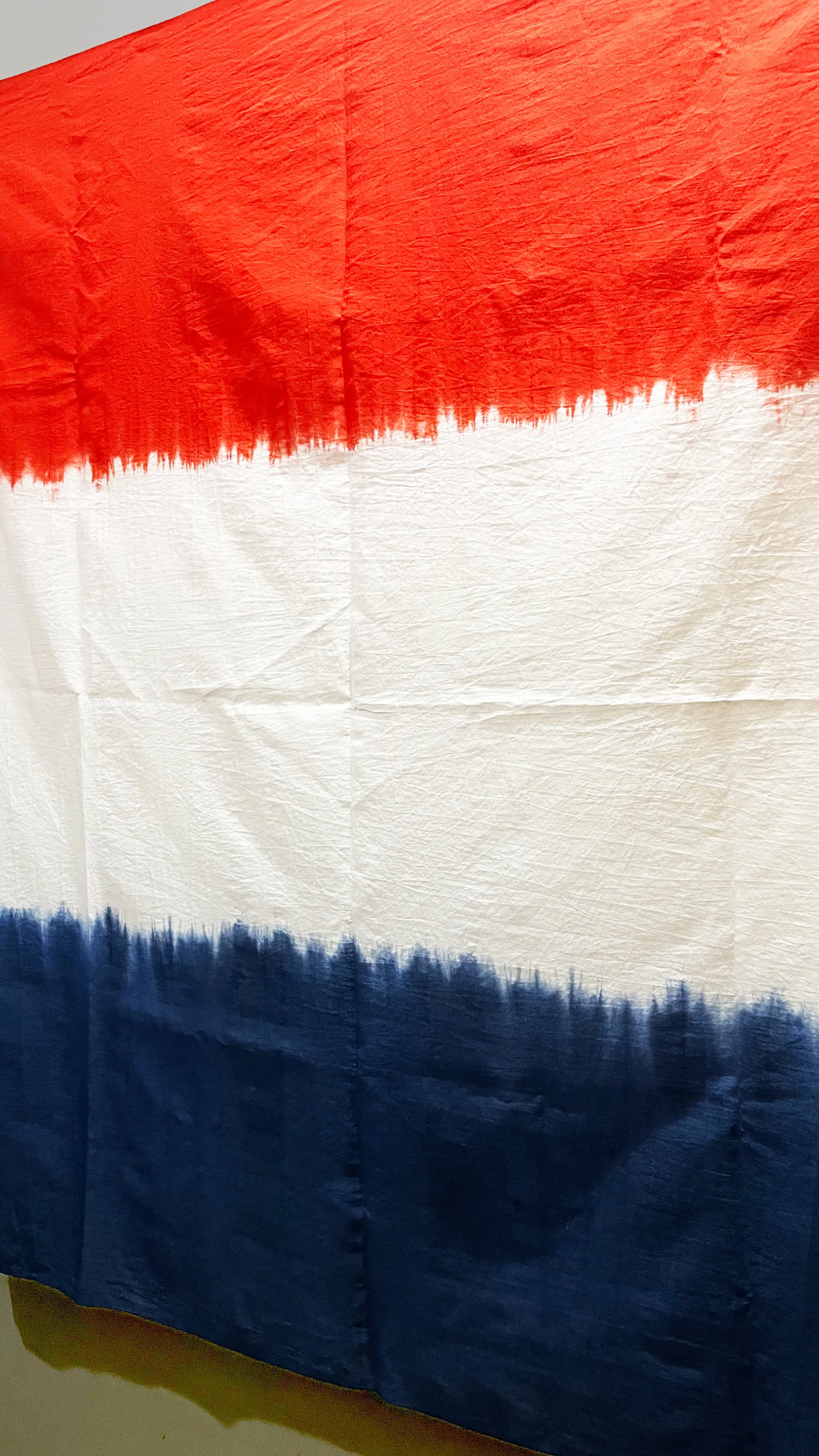 Red, Blue and White Pure Cotton , Cambric Cotton Hand Tie-Dyed Fabric, American Flag Colors