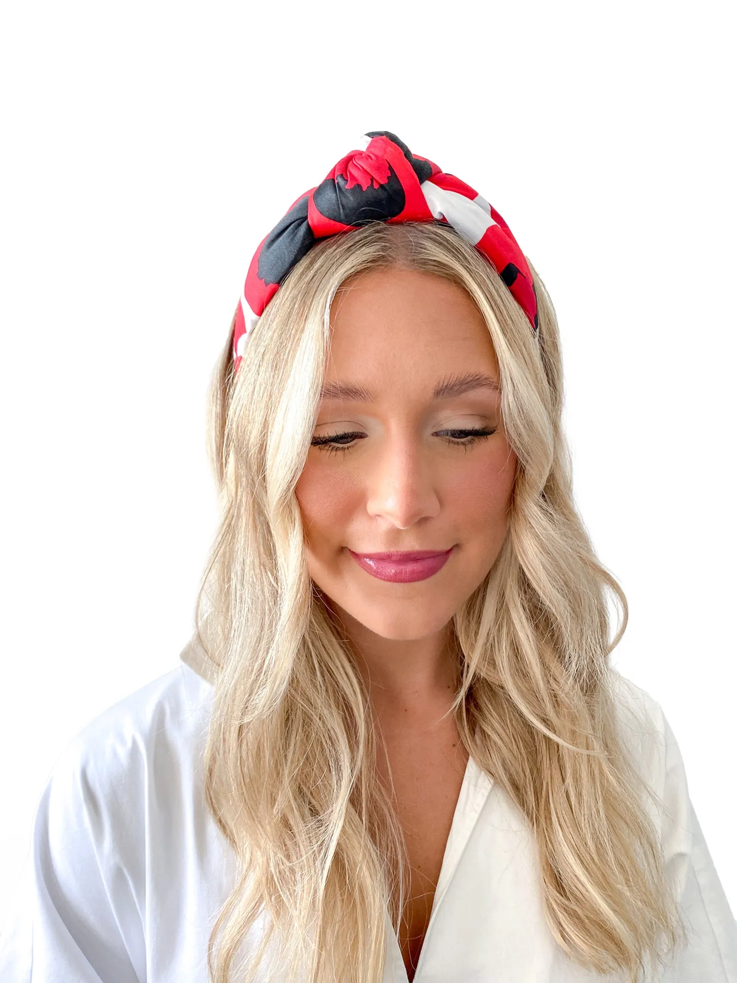 Red Collegiate Cheetah Headband