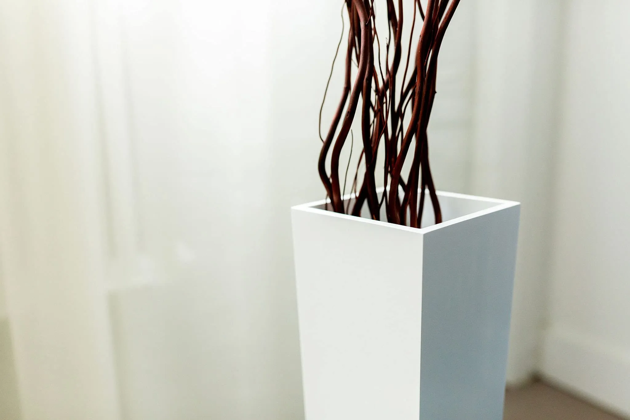 Set of 4 |36 Tapered Tall Floor Vase - Solid White