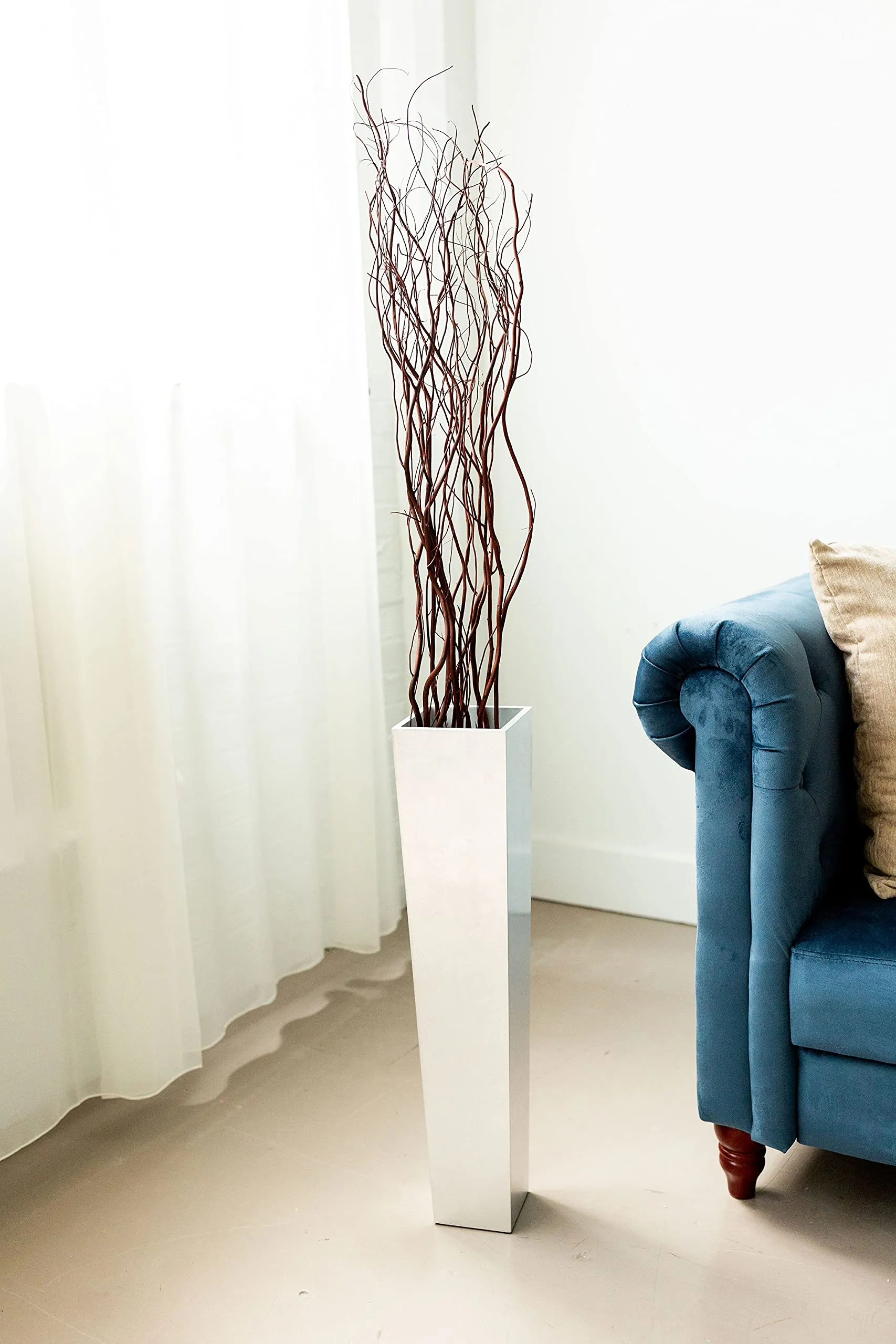 Set of 4 |36 Tapered Tall Floor Vase - Solid White