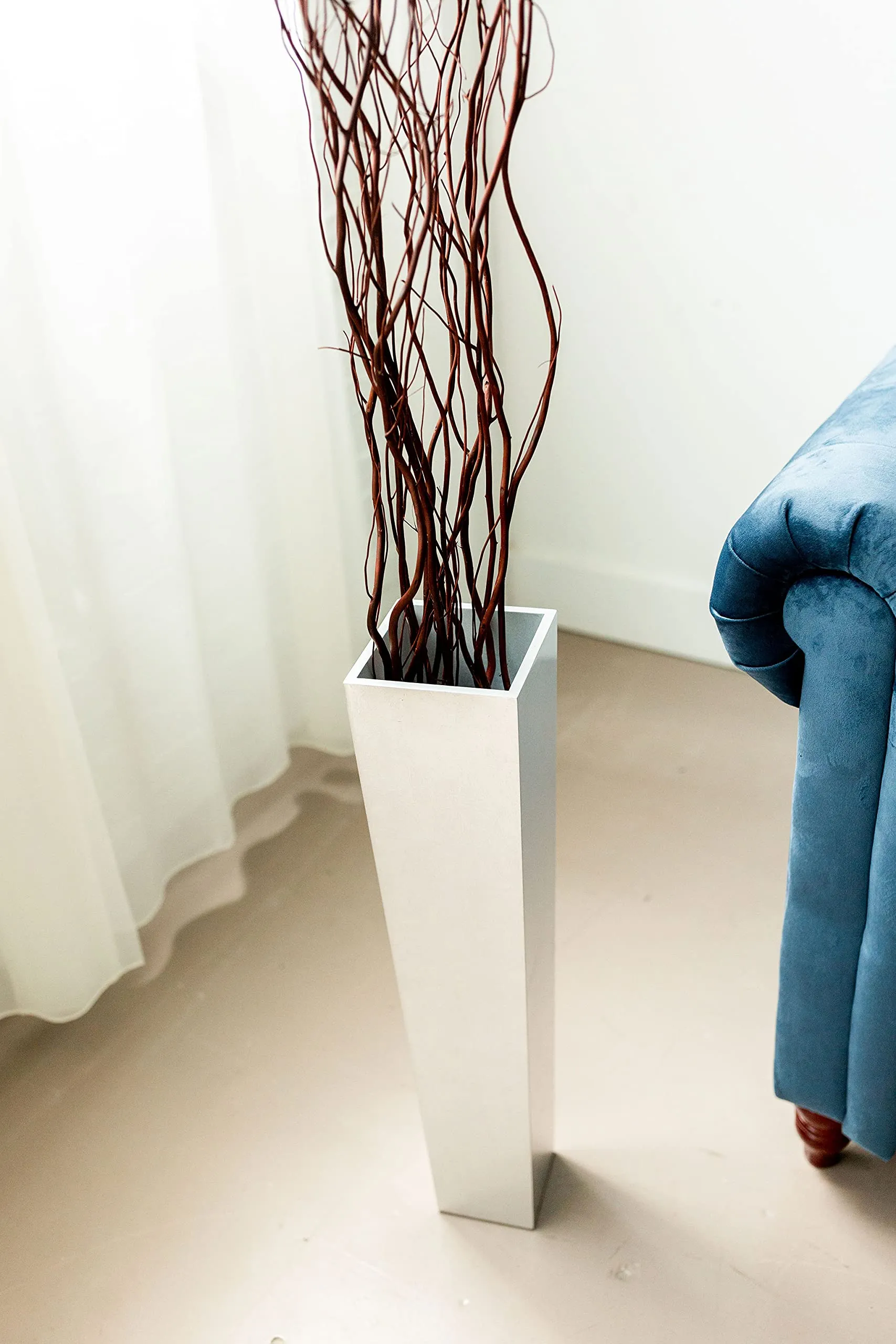 Set of 4 |36 Tapered Tall Floor Vase - Solid White