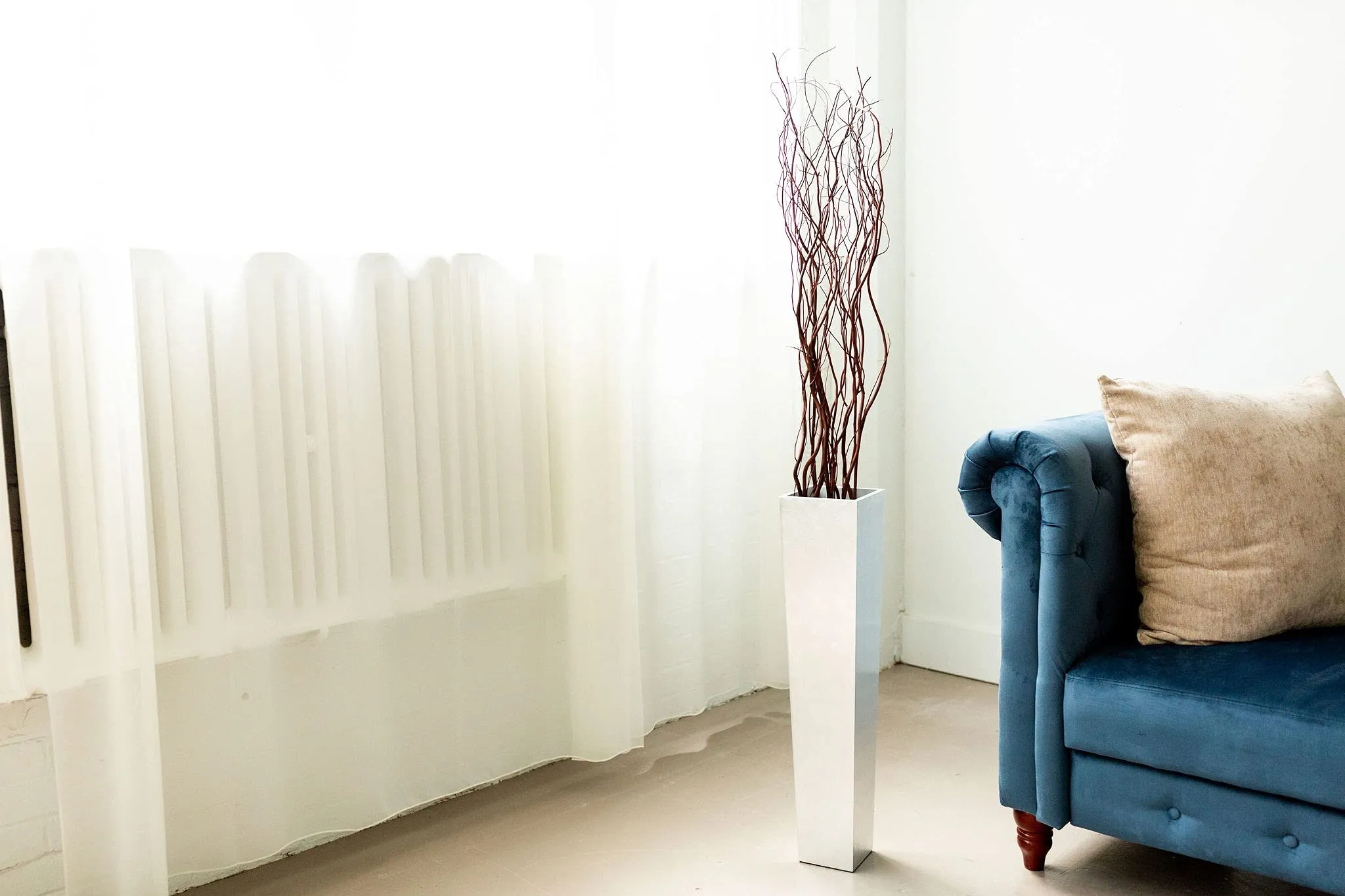 Set of 4 |36 Tapered Tall Floor Vase - Solid White