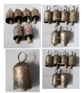Shabby Chic Recycled Iron Rounded Top Bells 2.5" Inches Height Antique Rustic Finish Loud Sound