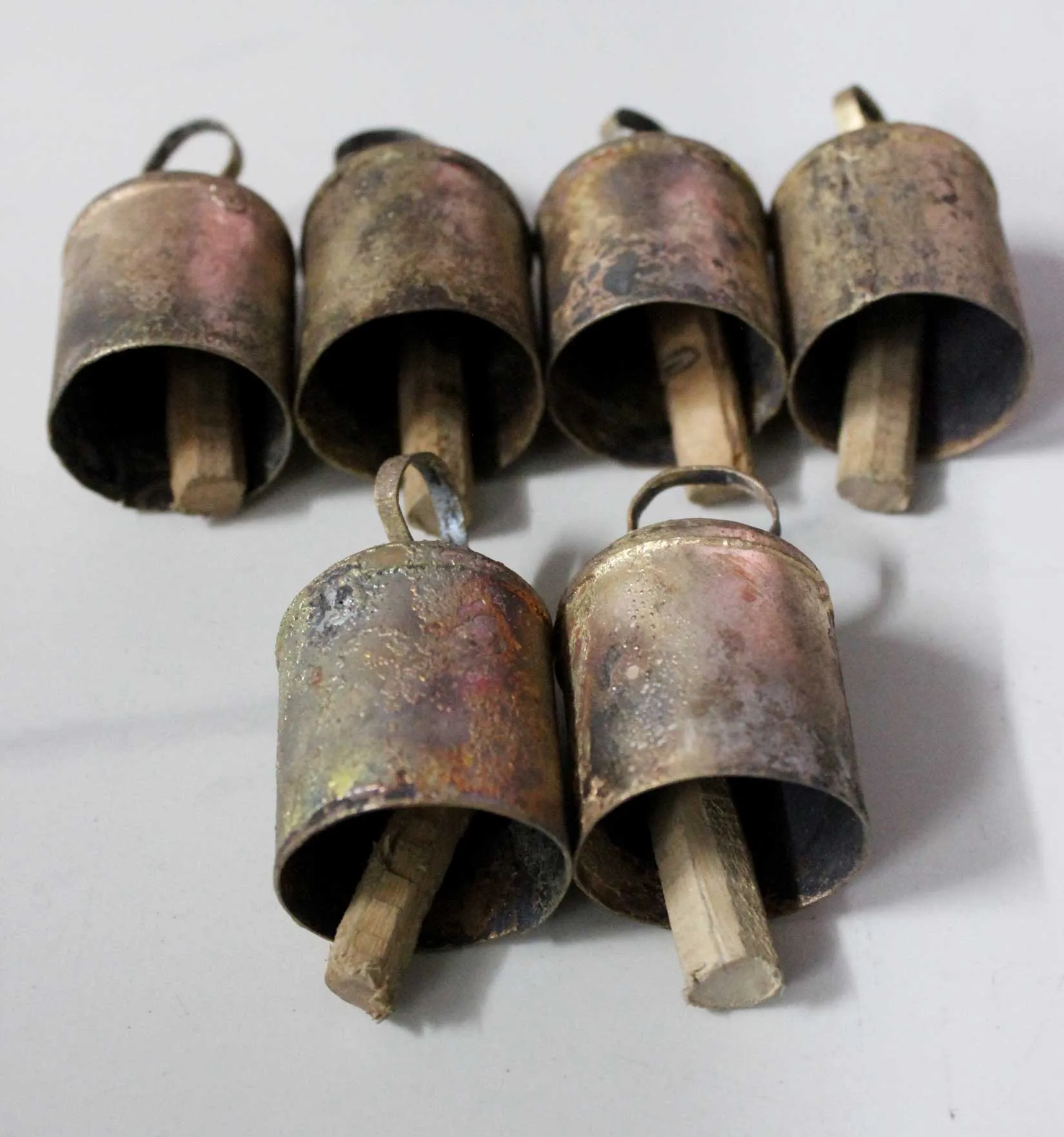 Shabby Chic Recycled Iron Rounded Top Bells 2.5" Inches Height Antique Rustic Finish Loud Sound
