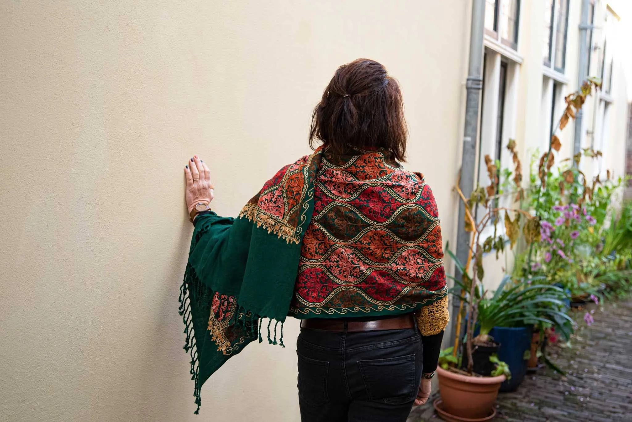 Shanila embroidery handmade scarf - alissa