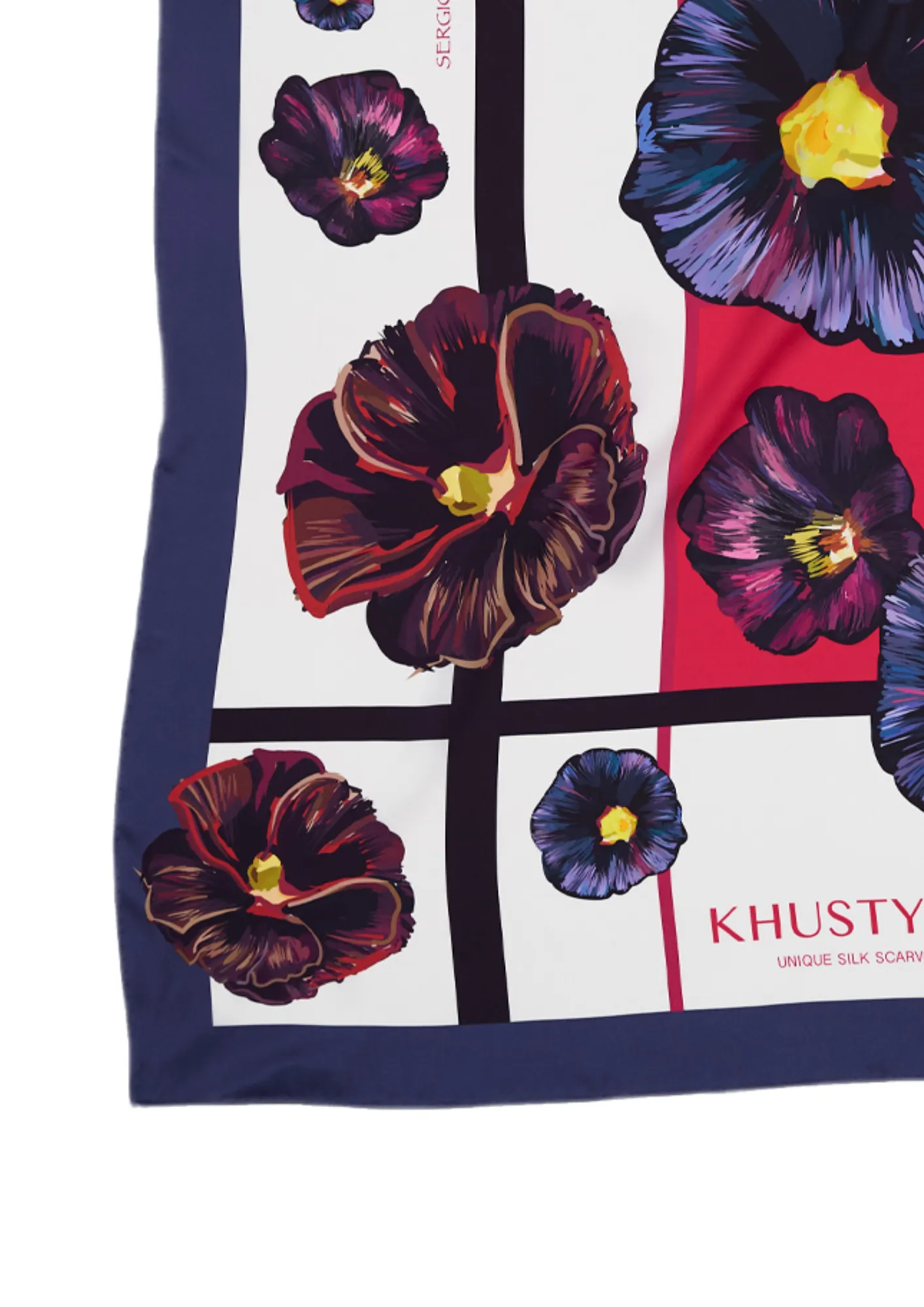 Silk scarf - Men's flowers