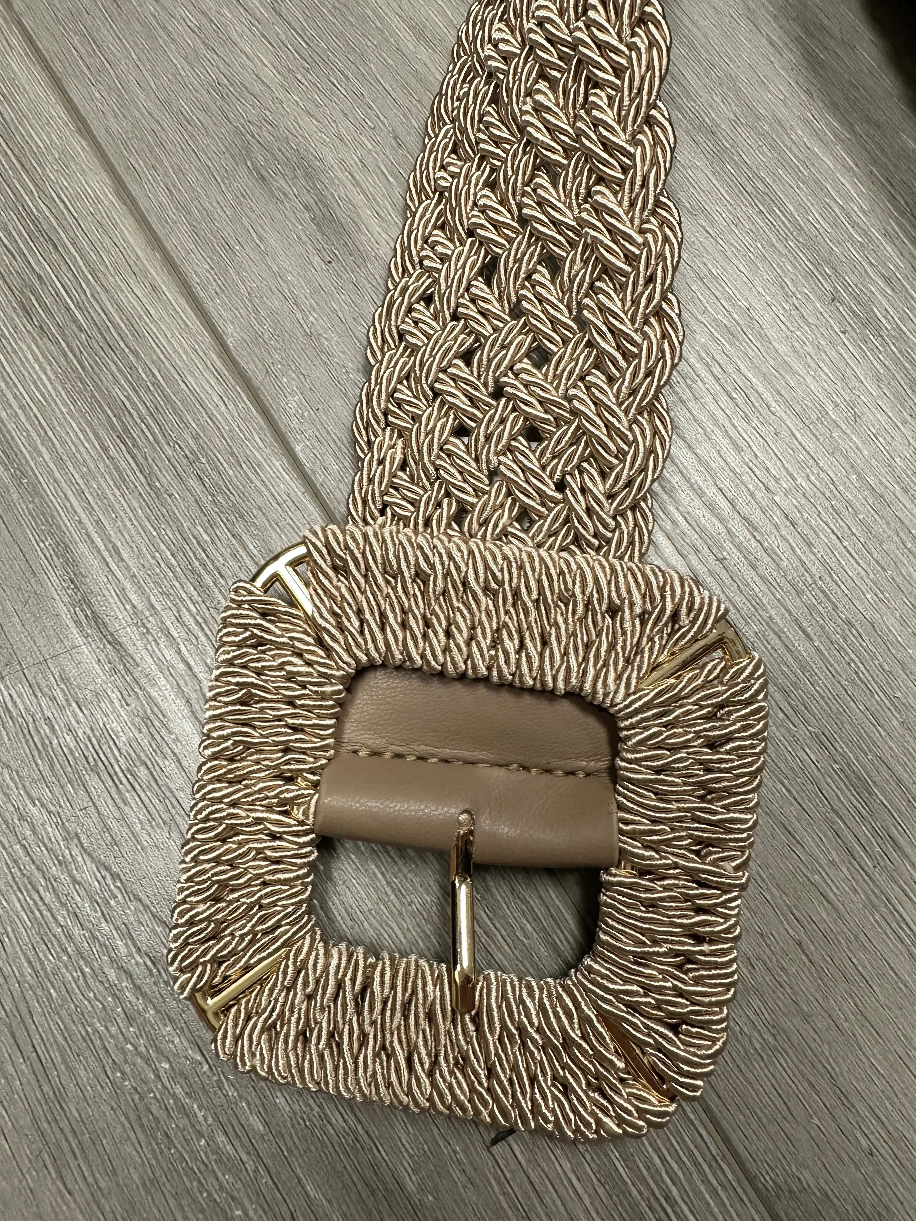 Square Buckle Woven Belt