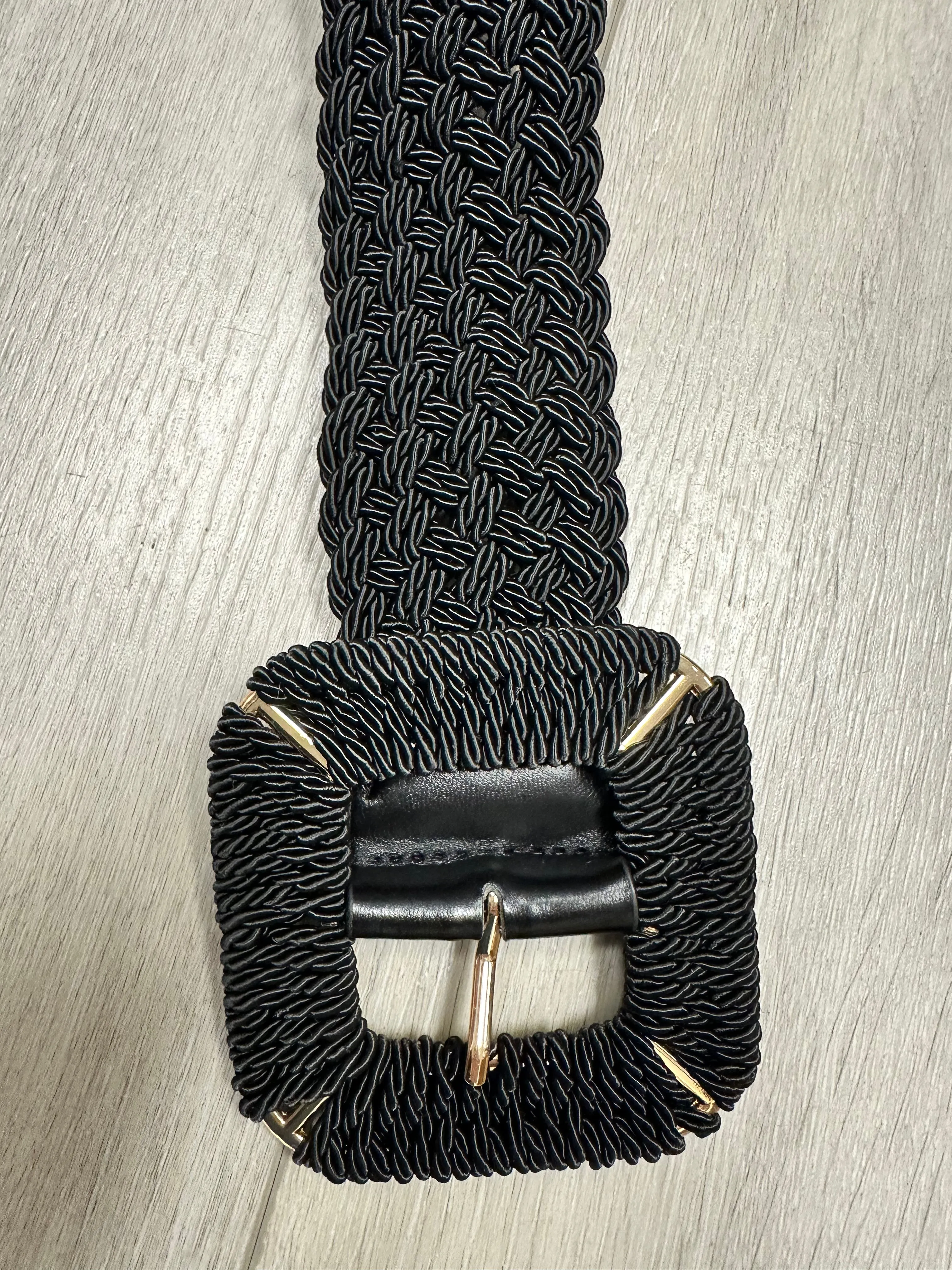 Square Buckle Woven Belt