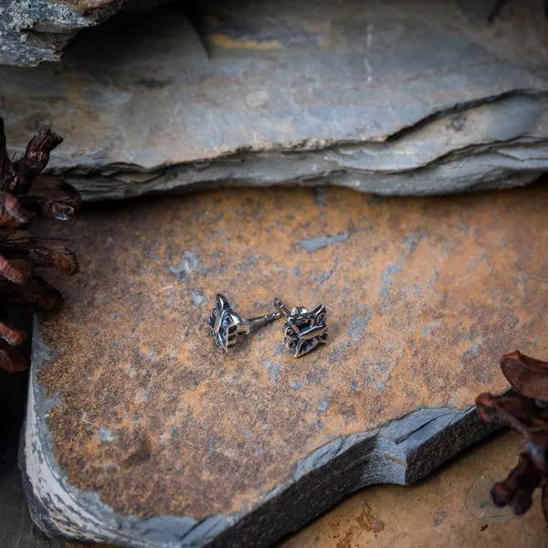 Sterling Silver Thai  Stud Earrings Butterfly