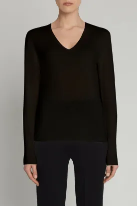 SUPERFINE MERINO WOOL V-NECK