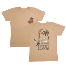 Tiny Whales - Endless Summer (front/back graphic) Tee in Toast (4T)
