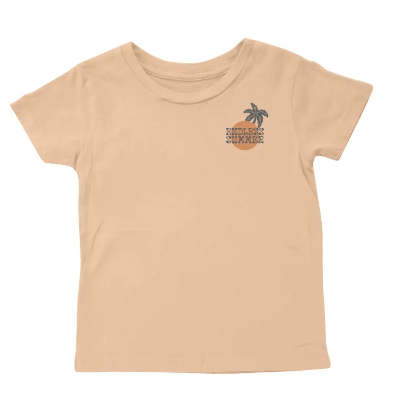 Tiny Whales - Endless Summer (front/back graphic) Tee in Toast (4T)