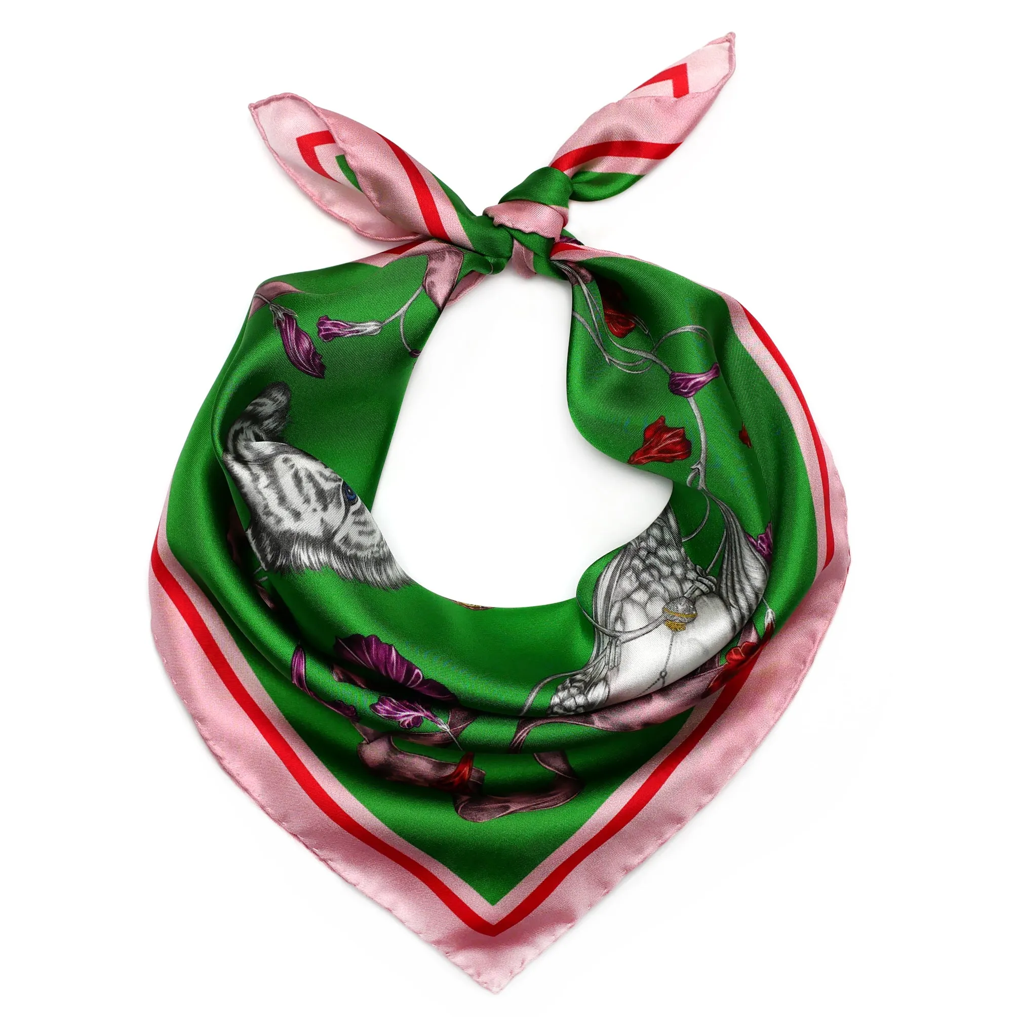 Totem Tiger Mini Silk Scarf Green
