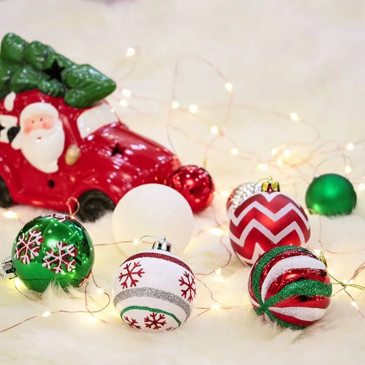 Unique and Sparkling Christmas Bauble Set of 60-Piece