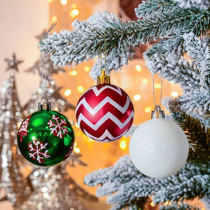 Unique and Sparkling Christmas Bauble Set of 60-Piece