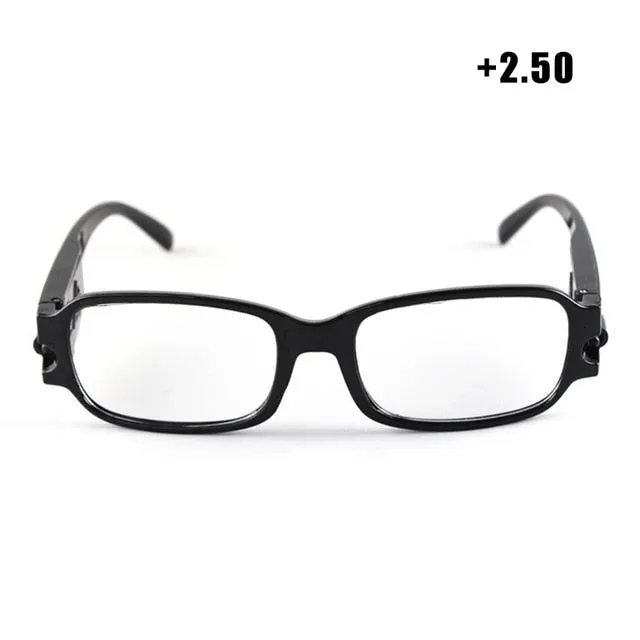Unisex Multi Strength Reading Glasses with LED Magnifier Light Up Eyeglasses