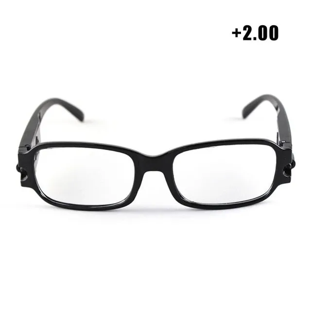 Unisex Multi Strength Reading Glasses with LED Magnifier Light Up Eyeglasses