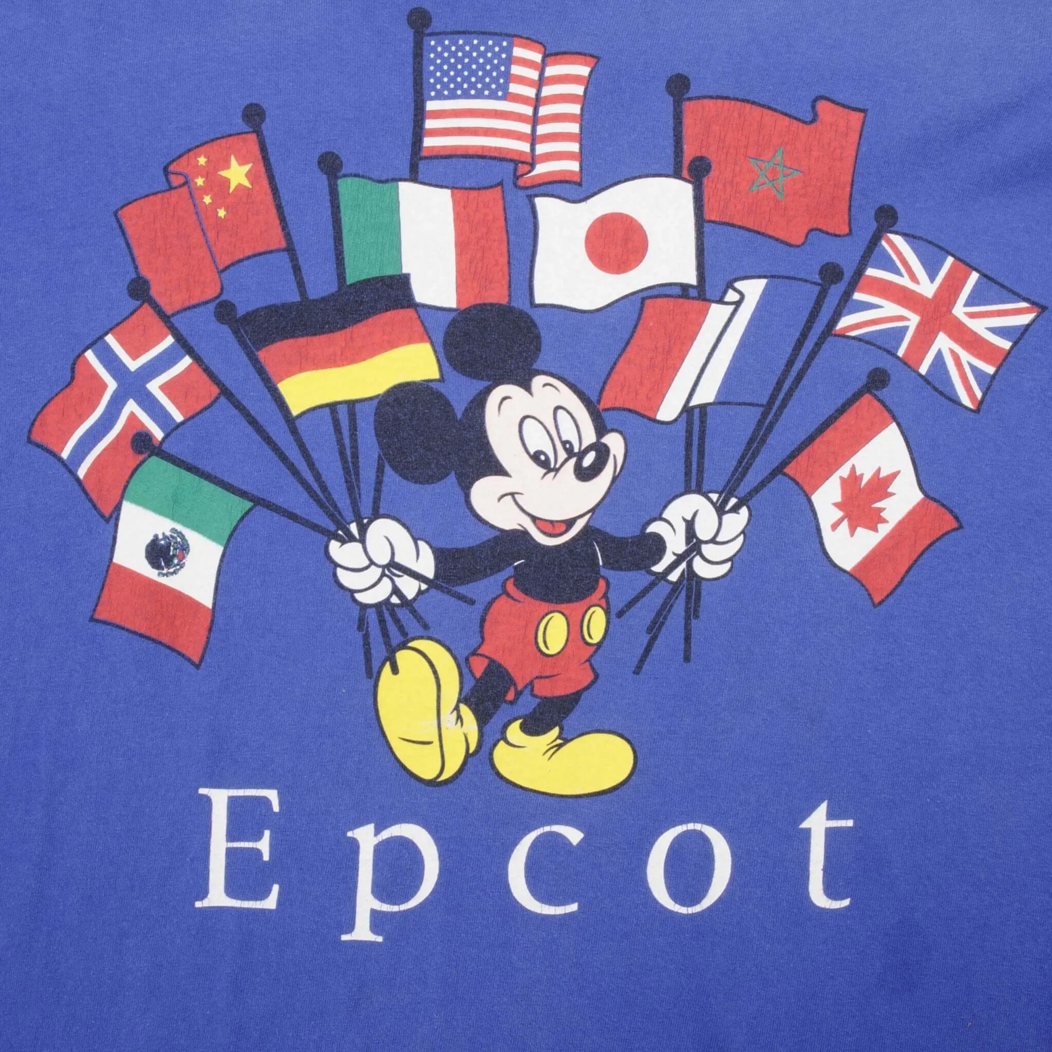 VINTAGE DISNEY MICKEY MOUSE EPCOT 1990S TEE SHIRT SIZE LARGE MADE IN USA