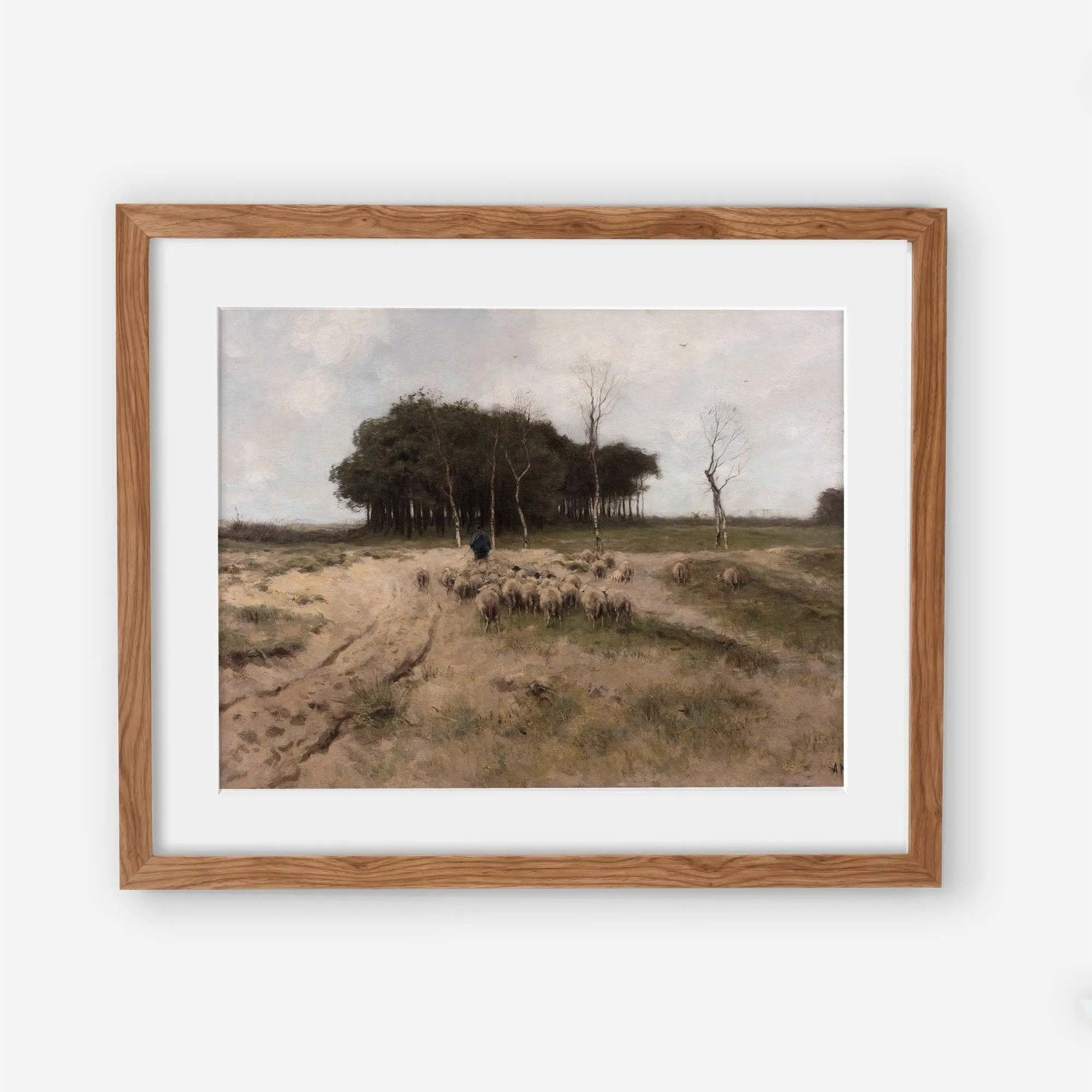 Vintage Farm with Sheep Wall Art - Anton Mauve