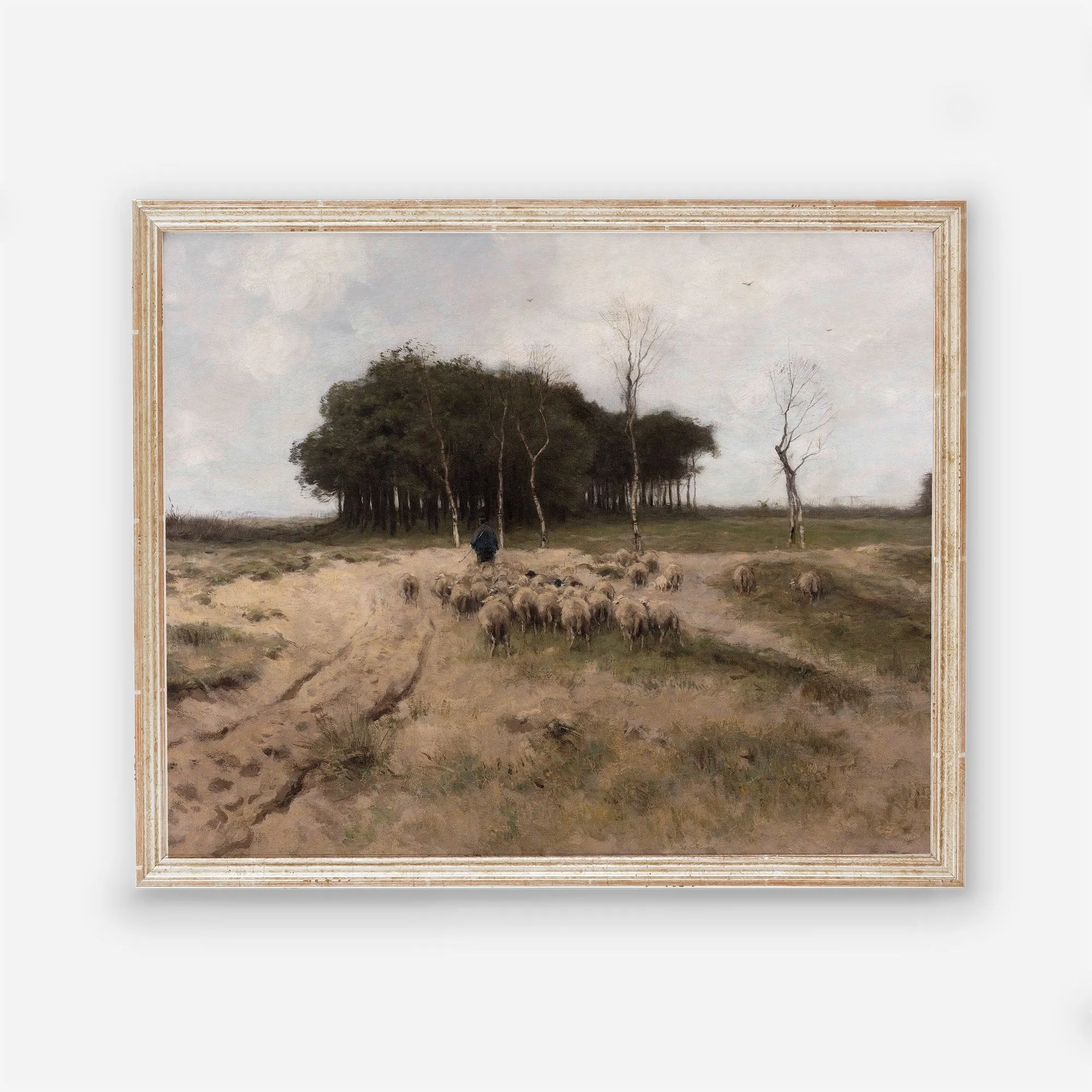 Vintage Farm with Sheep Wall Art - Anton Mauve