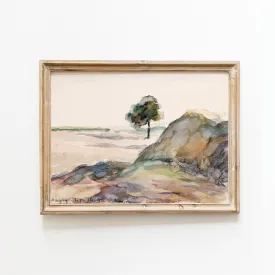 Watercolor with Tree Landscape Wall Art