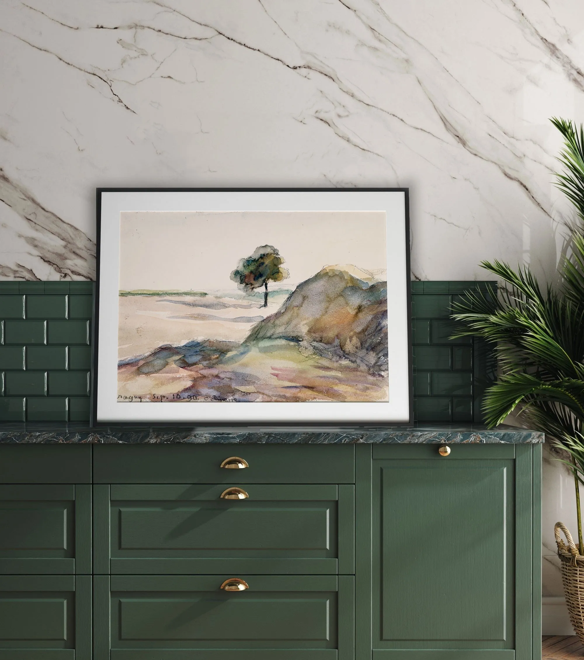Watercolor with Tree Landscape Wall Art