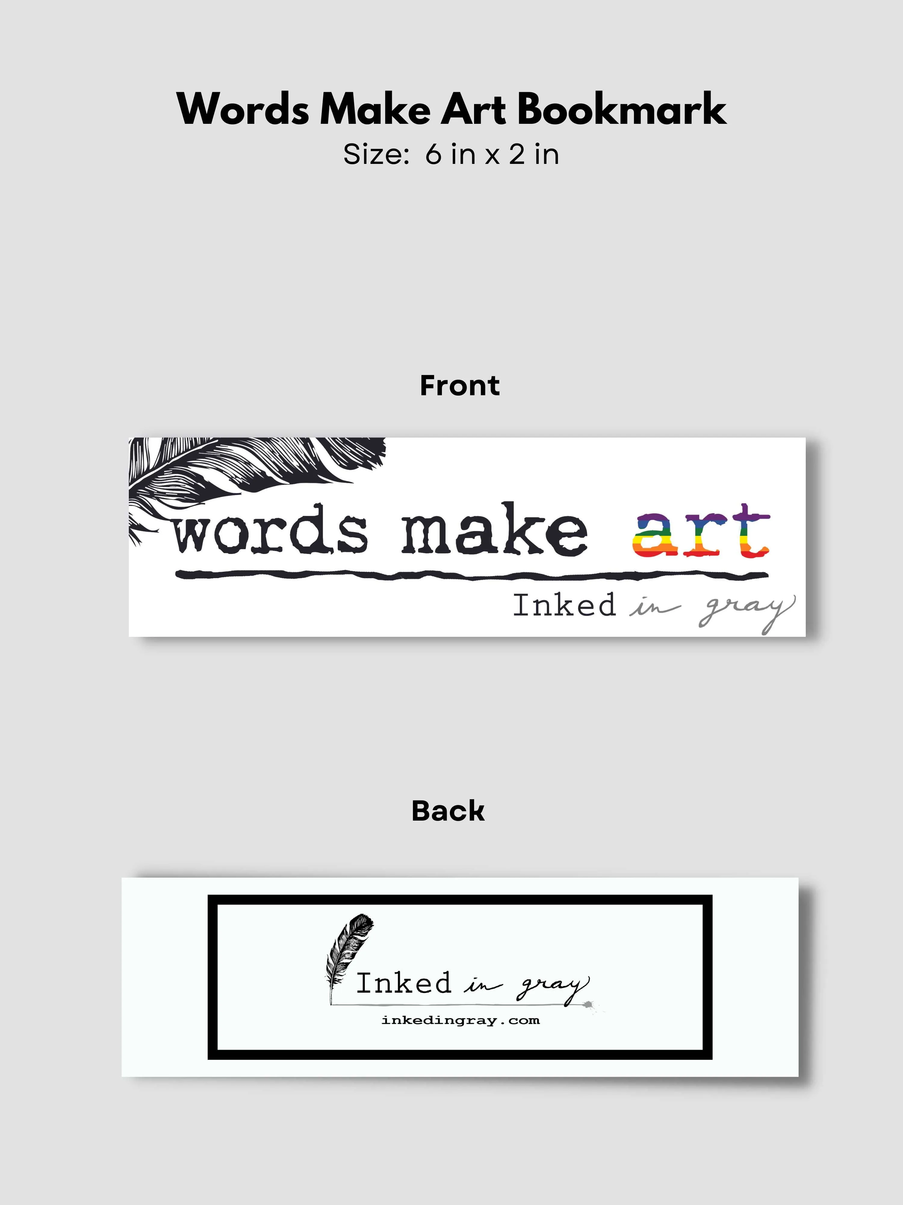 Words Make Art Bookmark - Pride